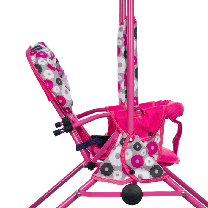 Leagan pentru copii, AppeKids, cu spatar reglabil, Pink Flowers [5]