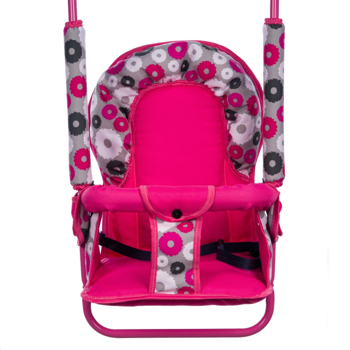 Leagan pentru copii, AppeKids, cu spatar reglabil, Pink Flowers [2]