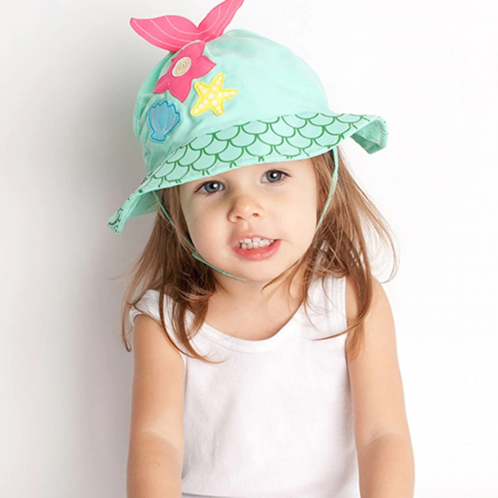 Palarie de soare Zoocchini, UPF50 +, Marime M, 6-12 Luni - Mermaid [2]