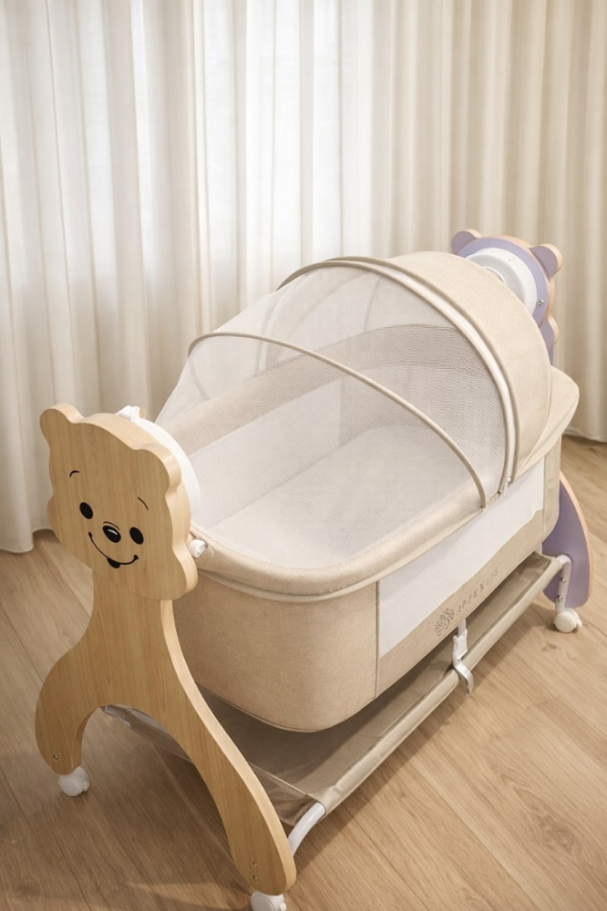 Patut Multifunctional cu leganare electrica, sunete si Bluetooth, AppeKids - Buggy [2]