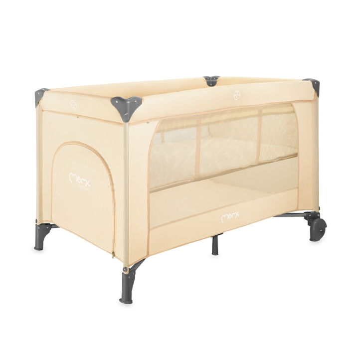Patut pliabil cu doua nivele si masuta de infasat, 60x120 cm, Momi, Belove Plus -Beige [3]