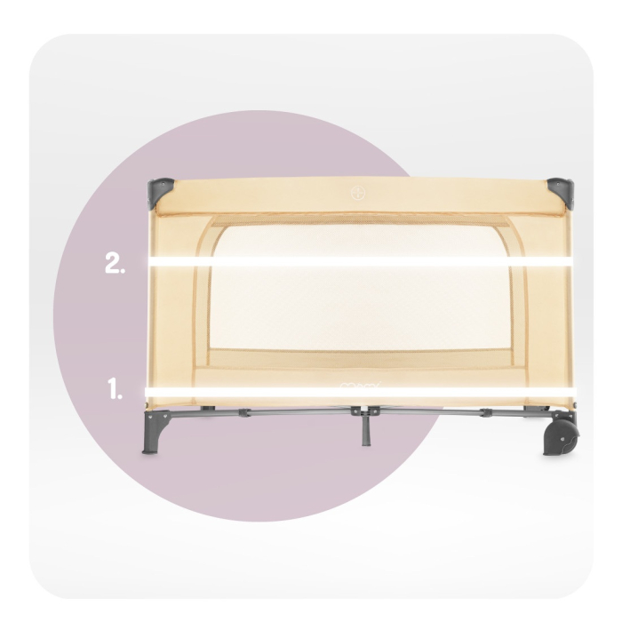 Patut pliabil cu doua nivele si masuta de infasat, 60x120 cm, Momi, Belove Plus -Beige [9]