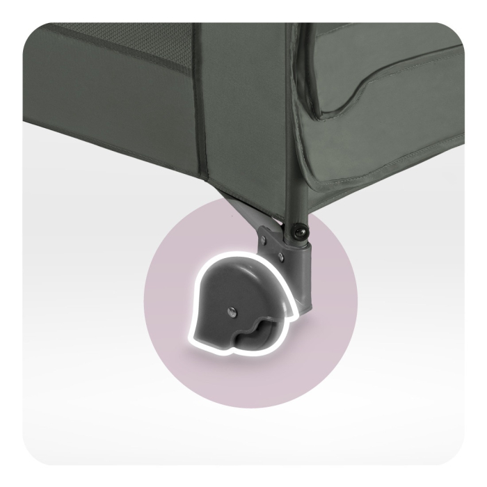 Patut pliabil cu doua nivele si masuta de infasat, 60x120 cm, Momi, Belove Plus - Green [8]