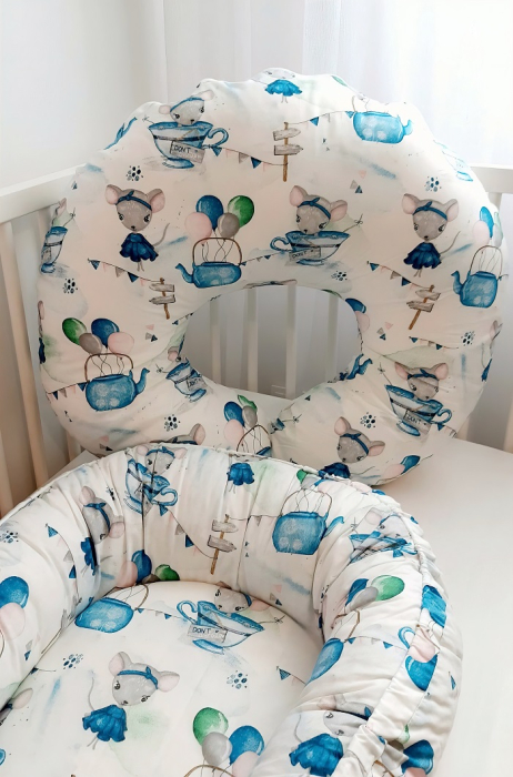 Perna pentru alaptare, 100% Bumbac, 60X60 cm, Appekids - Mouse [2]