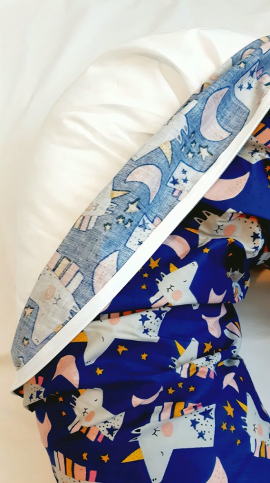 Perna pentru alaptare, 100% Bumbac, 60X60 cm, Appekids - Navy [5]