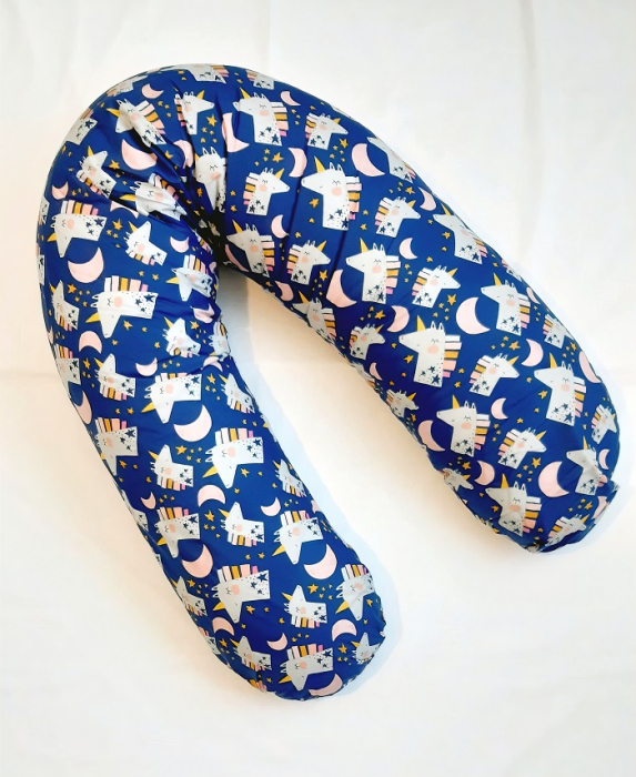 Perna pentru gravida, Fibre din silicon, 180 cm, Appekids - Navy [6]