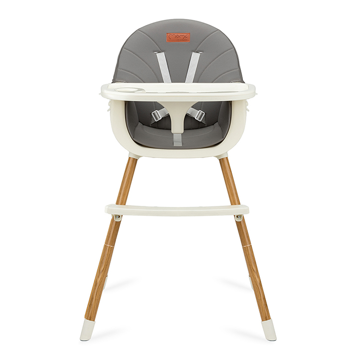 Scaun de masa copii Momi Reki, Piele ecologica, Dark Grey [2]
