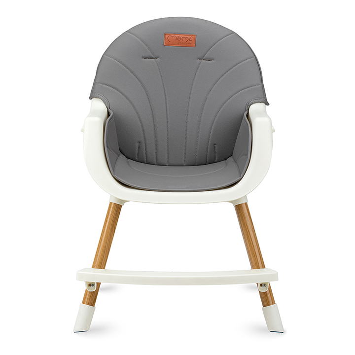 Scaun de masa copii Momi Reki, Piele ecologica, Dark Grey [5]
