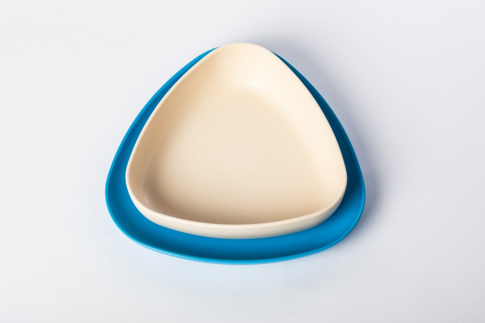 Set 2 farfurii, eKoala, BIOplastic, White/Blue [3]