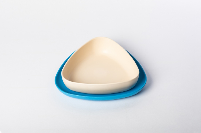 Set 2 farfurii, eKoala, BIOplastic, White/Blue [2]