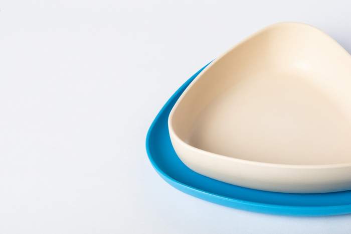 Set 2 farfurii, eKoala, BIOplastic, White/Blue [5]