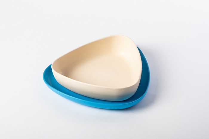 Set 2 farfurii, eKoala, BIOplastic, White/Blue [4]