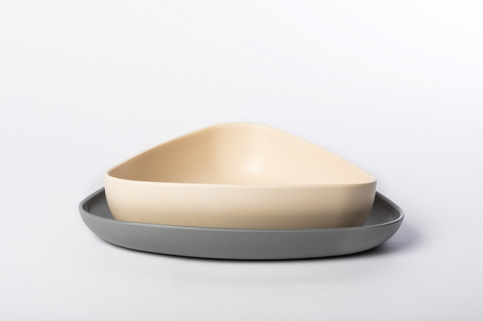 Set 2 farfurii, eKoala, BIOplastic, White/Grey [6]