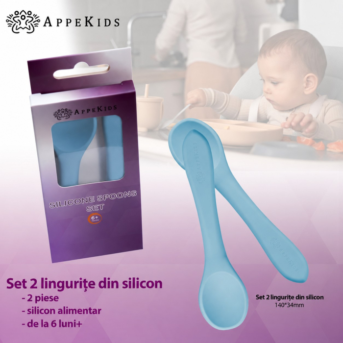 Set 2 lingurițe din silicon AppeKids, 6 luni+ [4]