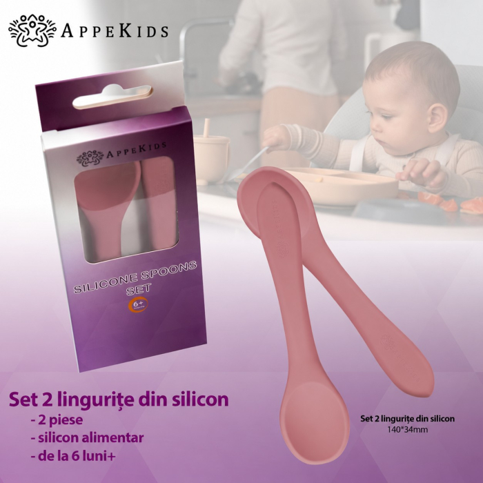 Set 2 lingurițe din silicon AppeKids, 6 luni+ [4]