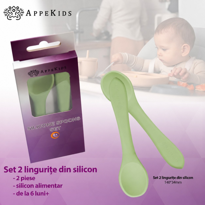 Set 2 lingurițe din silicon AppeKids, 6 luni+ [4]