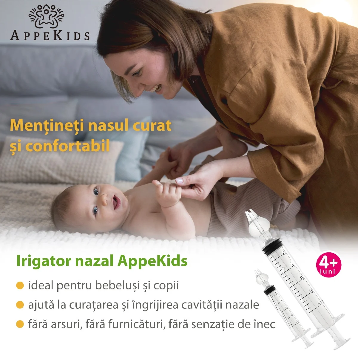 Set 2 seringi pentru lavaj nazal, APPEKIDS, 10ml, 4Luni+ [7]