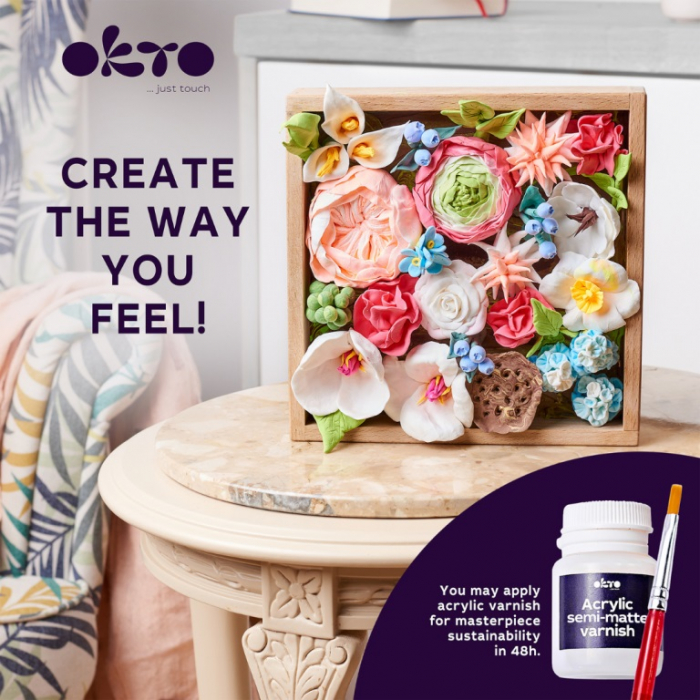 Set creatie Wood & Craft - Flowers, 21*21cm - Romance [6]