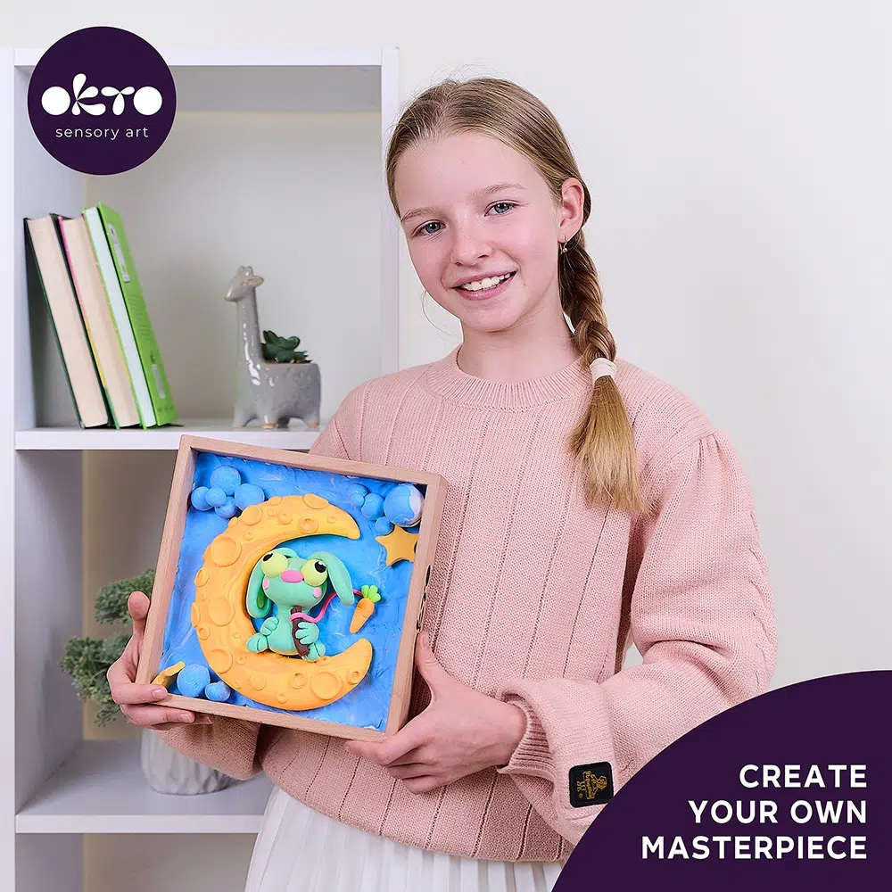 Set creatie Wood & Craft - Little Worlds, 21*21cm - Bunny Moon [6]