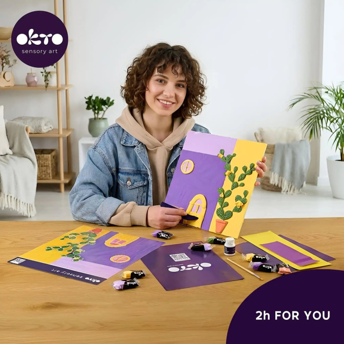 Set creativ de modelaj 3D OKTO Lavender Midday, Air Clay, 14 ani+ [6]