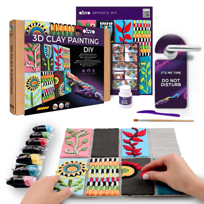 Set creativ de modelaj 3D OKTO Patchwork Garden, Air Clay, 14 ani+ [2]