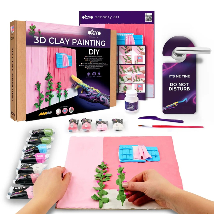 Set creativ de modelaj 3D OKTO Pink Morning, Air Clay, 14 ani+ [2]