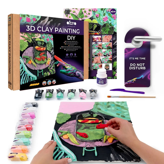 Set creativ de modelaj 3D OKTO The Little Goldfish, Air Clay, 14 ani+ [2]