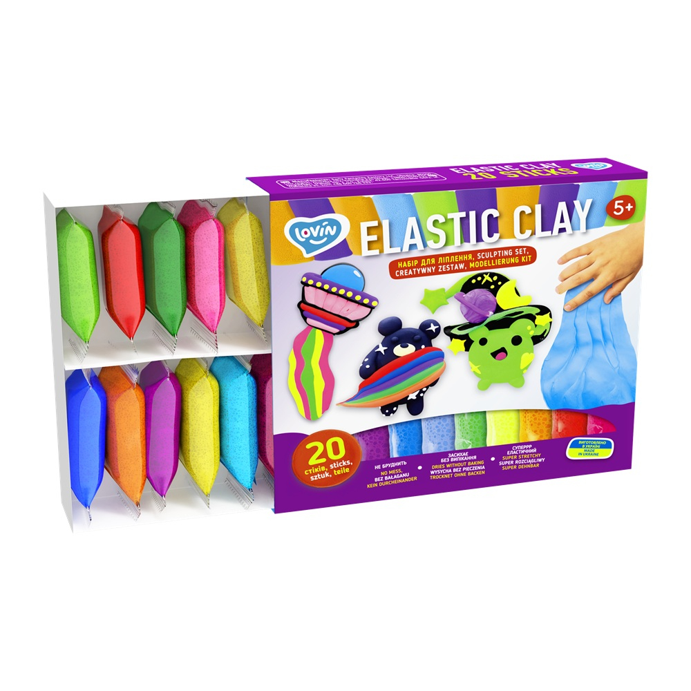 Set de creatie cu argila usoara 20 buc, Lovin - Elastic Clay [3]