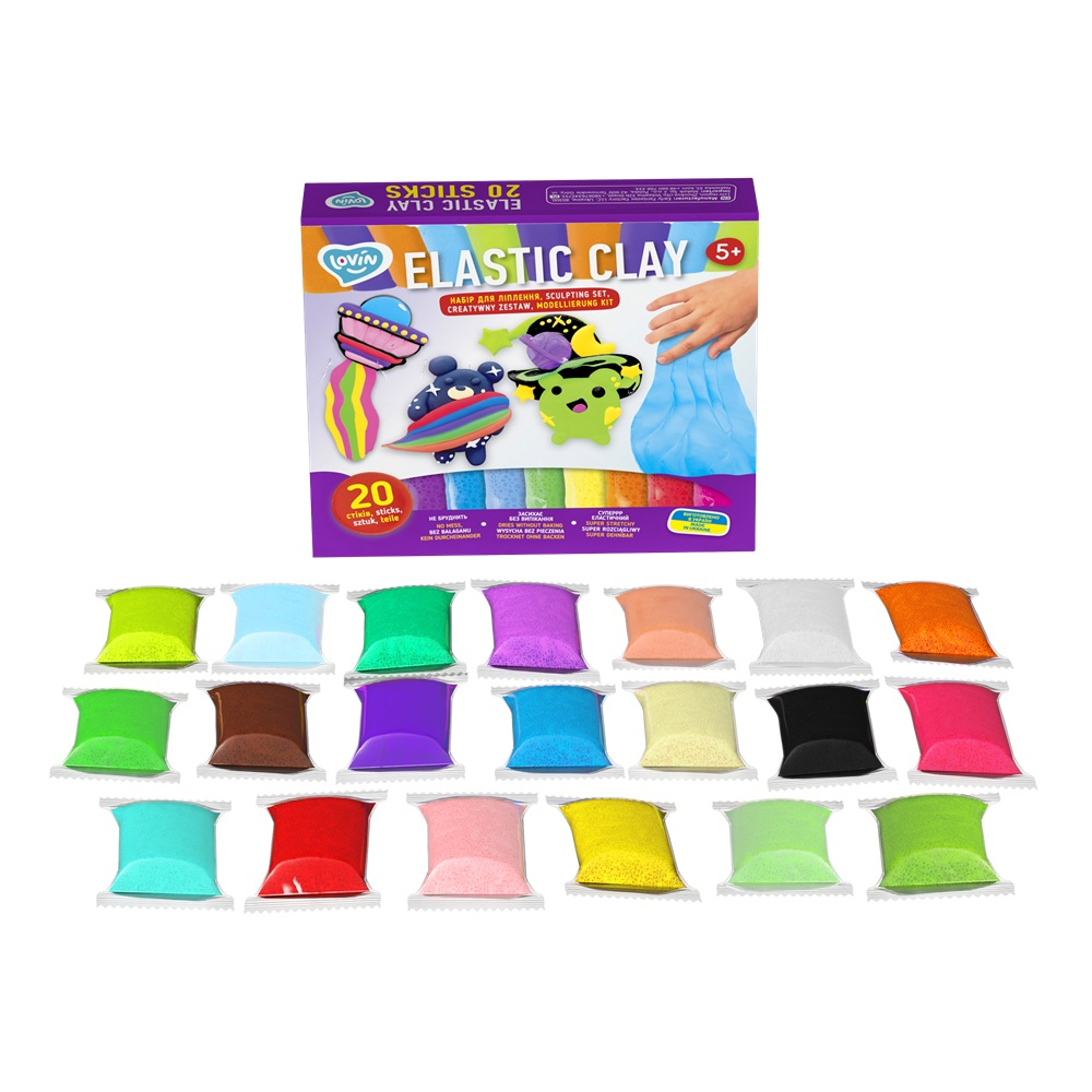 Set de creatie cu argila usoara 20 buc, Lovin - Elastic Clay [2]