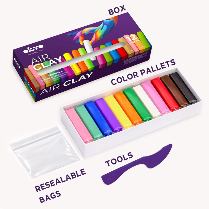 Set de modelaj OKTO Air Clay, 12 culori, 72 g, 3 ani+ [2]