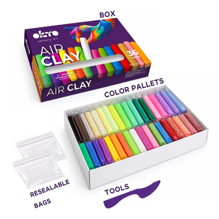 Set de modelaj OKTO Air Clay, 24 culori, 144 g, 3 ani+ [3]
