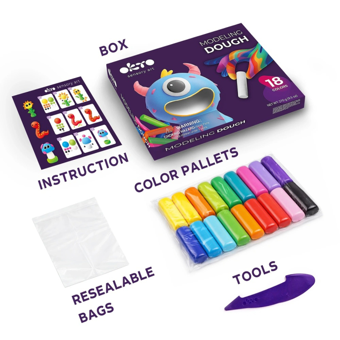 Set de plastilină pentru modelaj OKTO, 18 culori, 270 g, 3 ani+ [2]