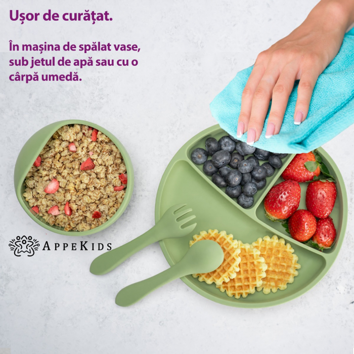 Set Diversificare, AppeKids, 100% Silicon, Basic - Raw Green [5]