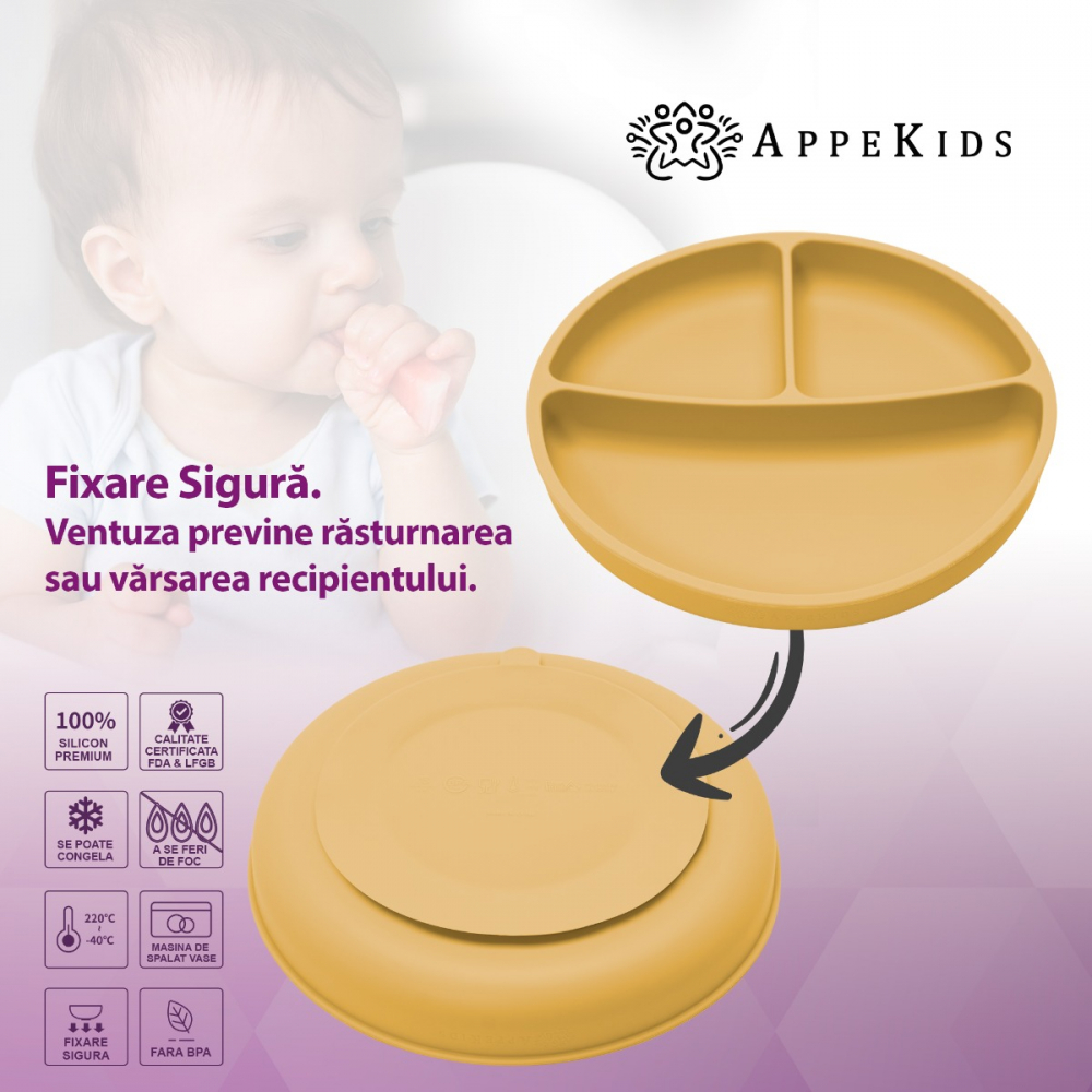 Set Diversificare, AppeKids, 100% Silicon, Classic - Honey [4]