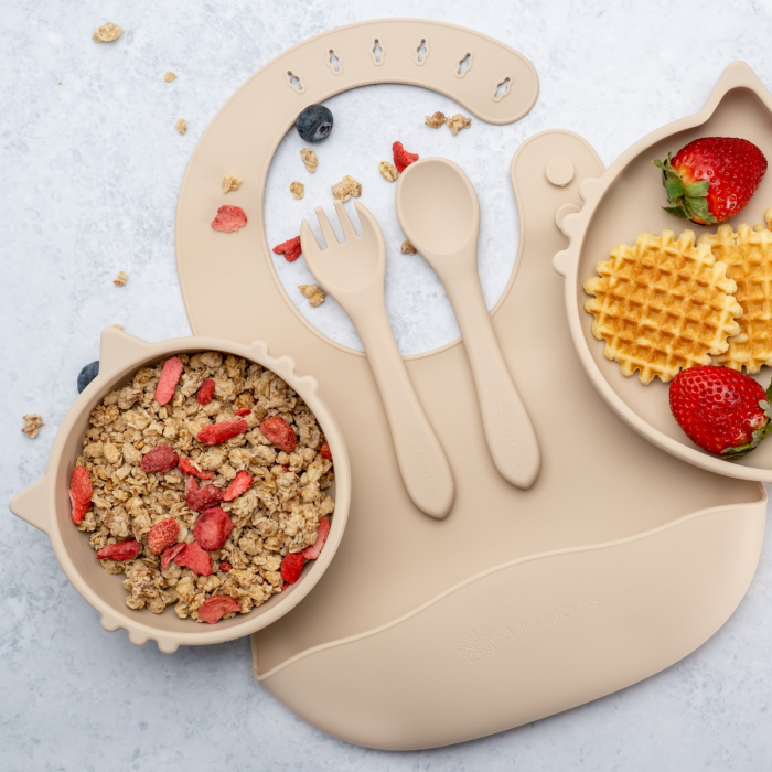Set Diversificare, AppeKids, 100% Silicon, Kitty - Bubble Beige [5]