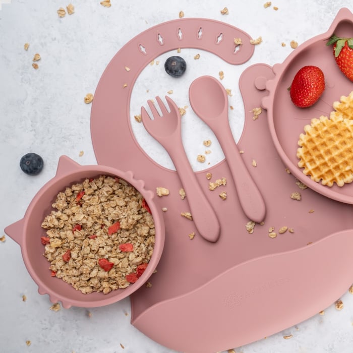 Set Diversificare, AppeKids, 100% Silicon, Kitty - Old Rose [2]
