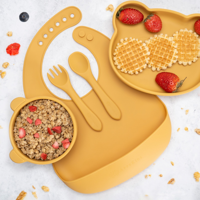Set Diversificare, AppeKids, 100% Silicon, Panda - Honey [3]