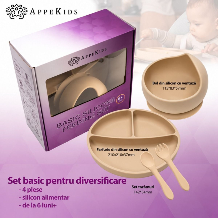 Set pentru diversificare AppeKids Basic, 4 piese, silicon alimentar, 6 luni+ [2]