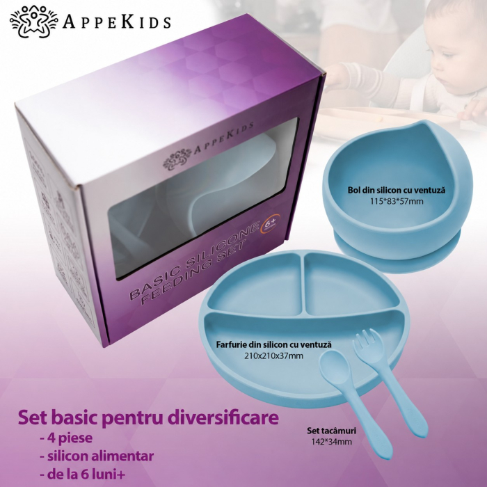 Set pentru diversificare AppeKids Basic, 4 piese, silicon alimentar, 6 luni+ [2]