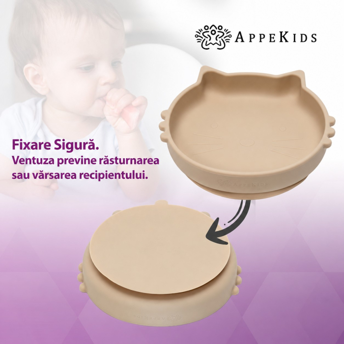 Set pentru diversificare AppeKids Kitty, 5 piese, silicon alimentar, 6 luni+ [6]