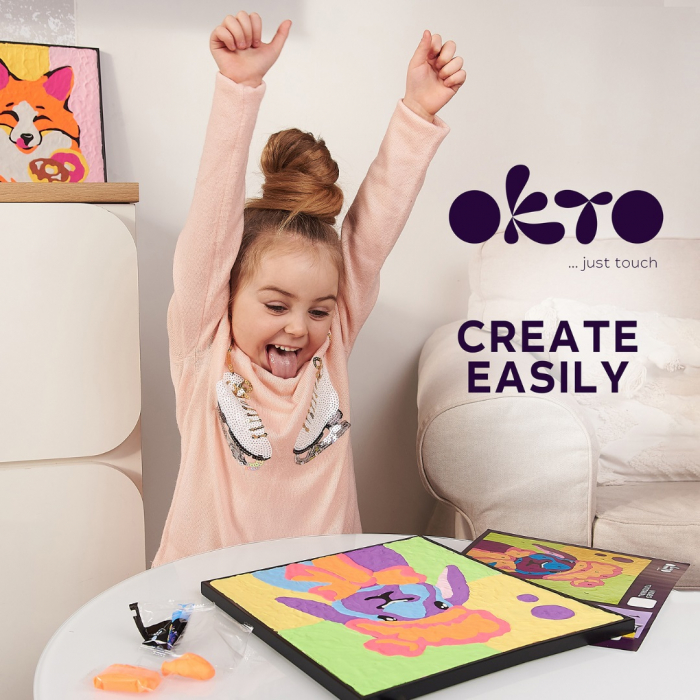 Set pictura cu argila usoara, 29*29 cm - Bunny [5]