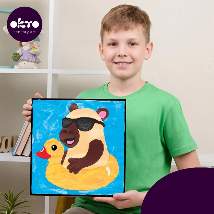 Set pictura cu argila usoara, 29*29 cm - - Capybara [3]