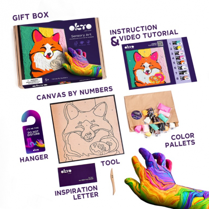 Set pictura cu argila usoara, 29*29 cm - Fox [3]