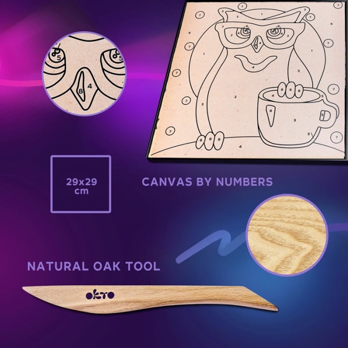 Set pictura cu argila usoara, 29*29 cm - Owl [4]