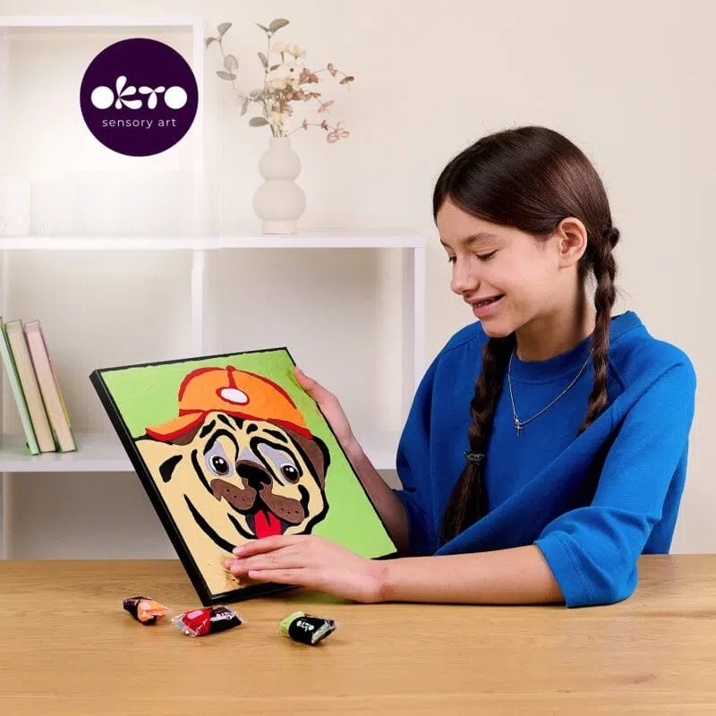 Set pictura cu argila usoara, 29*29 cm - Pug Dog [3]