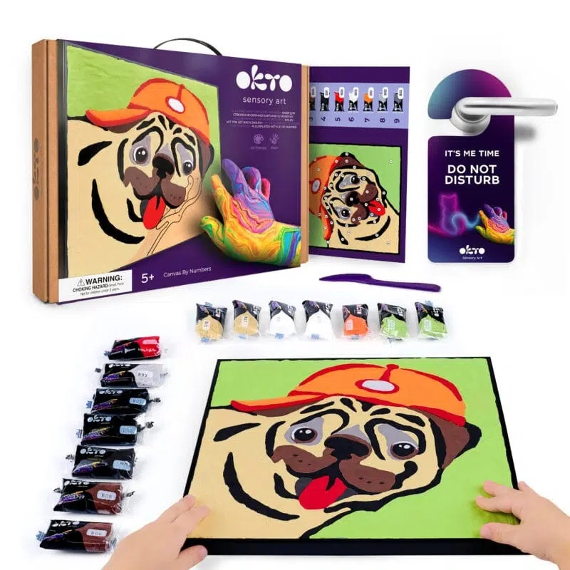 Set pictura cu argila usoara, 29*29 cm - Pug Dog [2]