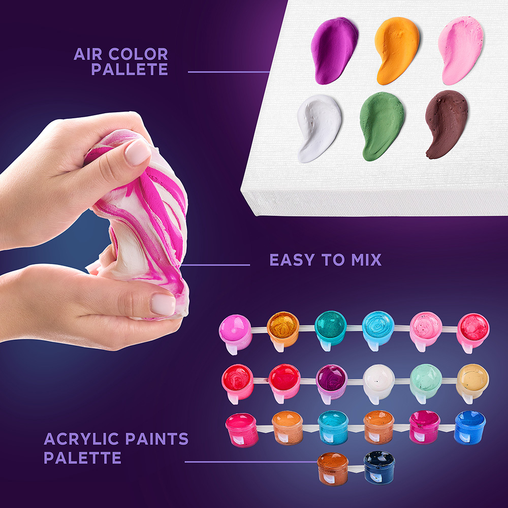 Set pictura si modelare 3D cu argila usoara, 30*40 cm - Hummingbirds in love [6]
