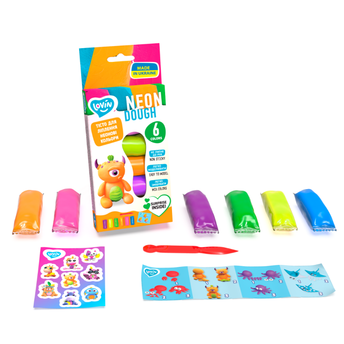 Set plastilina Lovin 6pcs*15gr - Neon [2]