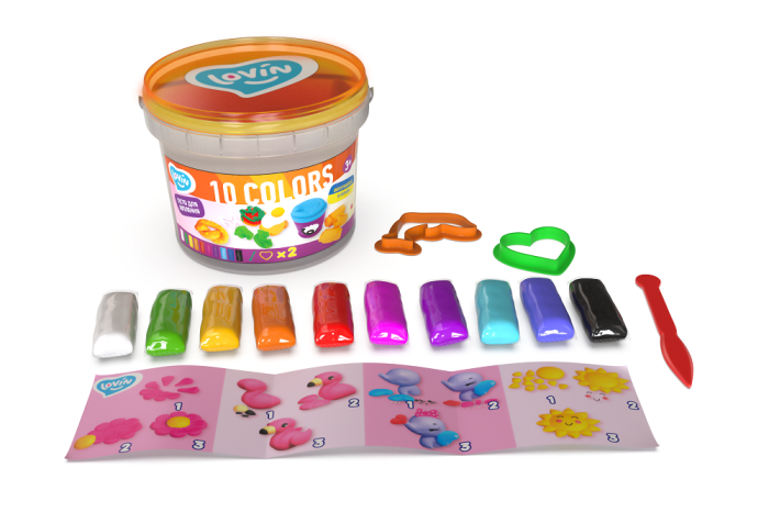 Set plastilina si accesorii pentru modelaj Lovin - 10 culori pentru fetite [2]