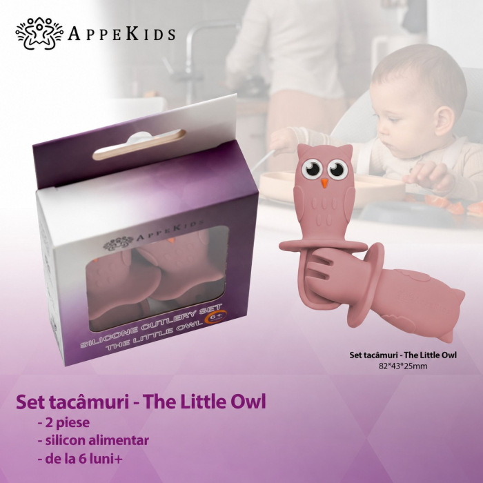 Set tacâmuri de antrenament din silicon AppeKids Owl, 6 luni+ [5]